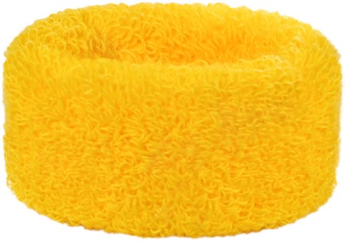 A yellow fluffy cleaning pad, round and soft, used for cleaning surfaces.
