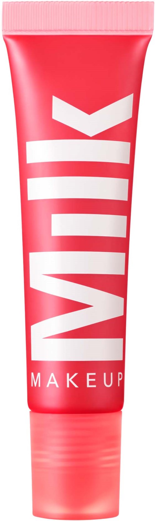 Een roze tube make-up crème met het woord 'Vicky' groot en 'Makeup' eronder.
