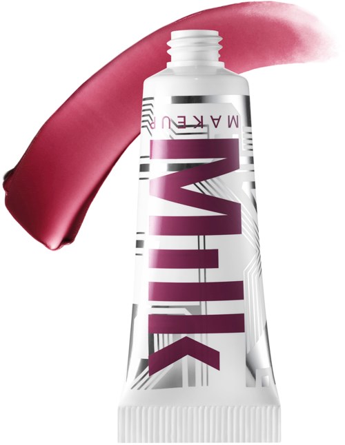 Tube mit pinkem Lippenstift nebenan, beschriftet 'X'. Einfaches, modernes Kosmetikverpackungsdesign.