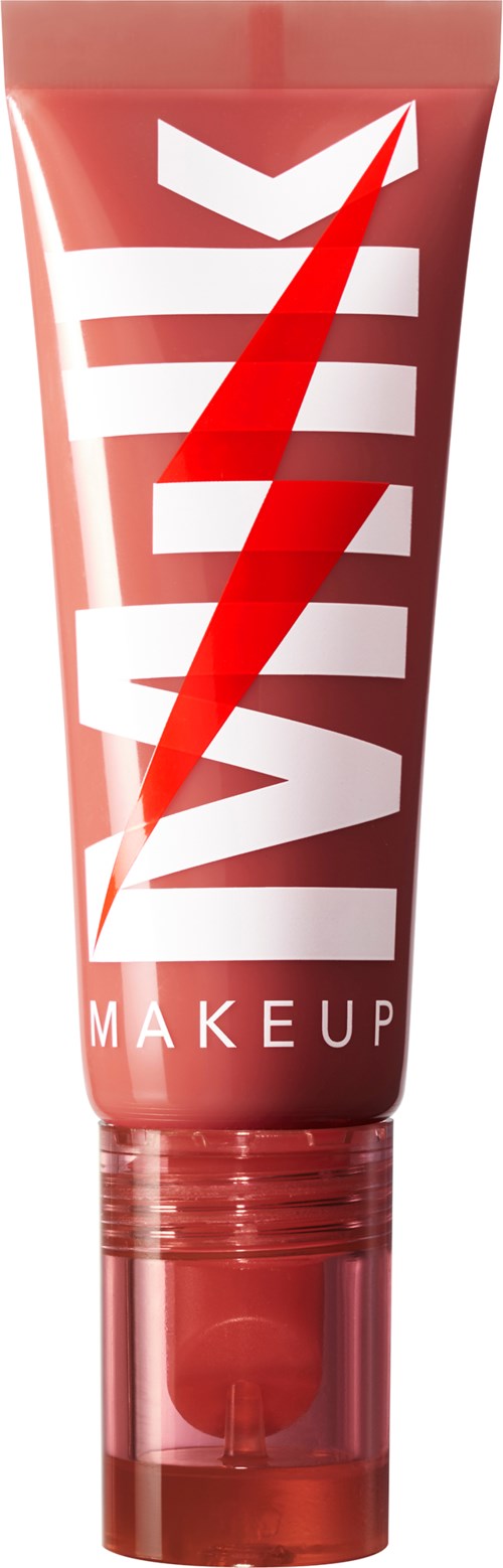 A red tube with a logo showing a lightning bolt and the words "VIVIFY MAKEUP".