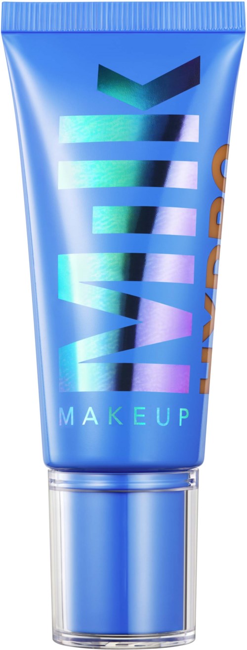 Blauer Tubus mit glänzendem, reflektierendem Text 'Winky Makeup' und klarer Kappe.