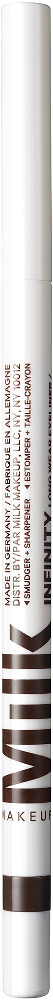 Een witte oogmake-up potlood met bruine en zwarte details, gemarkeerd 'VANTIME' voor make-up toepassing.