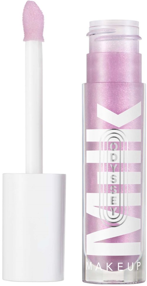 A pink lip gloss or liquid lipstick in a clear tube with a white cap and applicator.