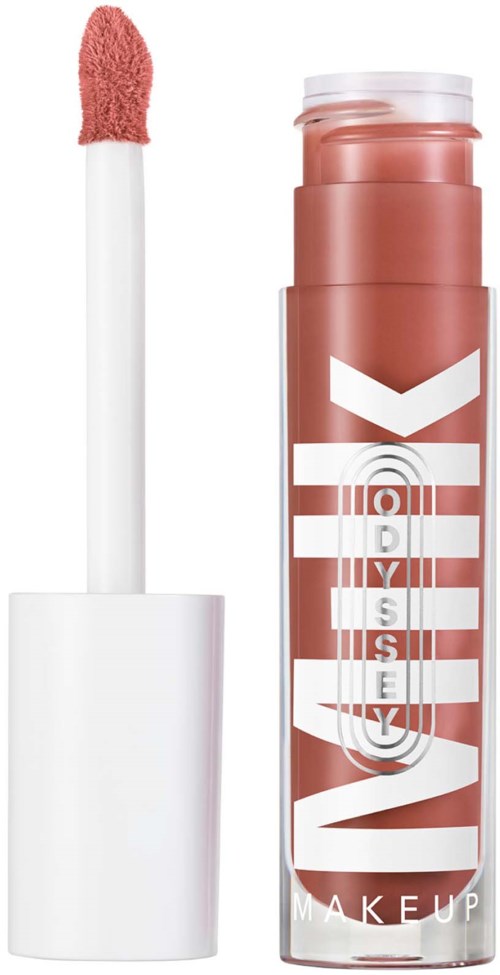 Lip gloss container with pink gloss applicator and 'Makeup My Way' branding.