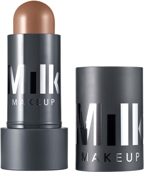 Meikkipuna, jossa on pyöreä beige pää ja harmaa kotelo, merkitty Milk Makeup.