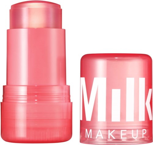 Pinke Tube mit Creme oder Lippenstift und passendem Deckel, beide haben einen glänzenden Abschluss.