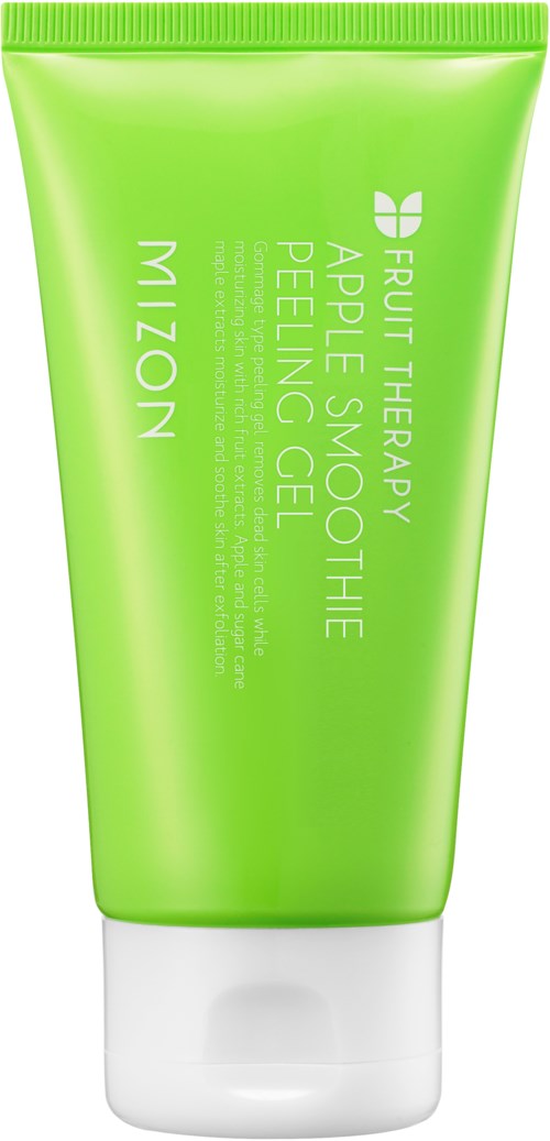 Groene tube verpakking voor een voedende gel genaamd 'Apple Smoothie'.