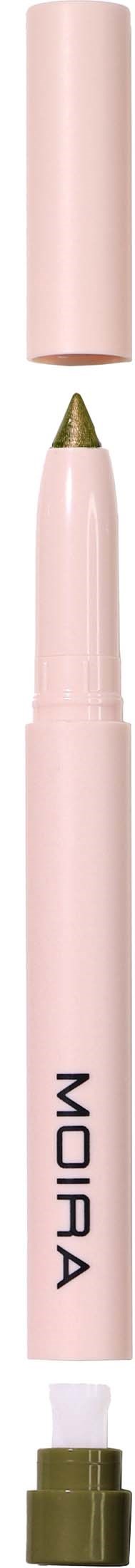 A pink eye marker with a cap, tip, and a white body labeled 'MORUA'.