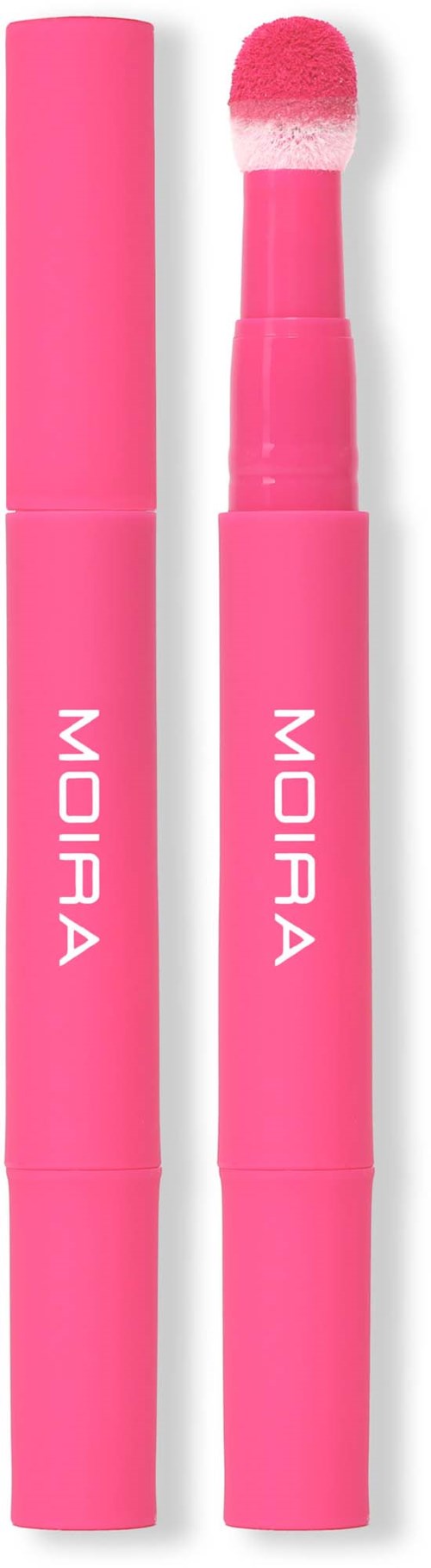 A pink beauty stick with a white and pink sponge tip and a pink cap, labeled Mojra.