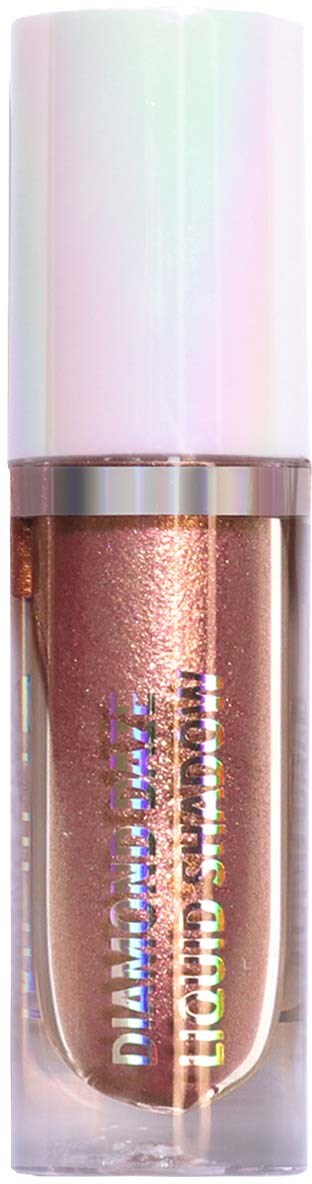 Shimmery liquid lipstick in a clear tube with a white cap. The text on the tube says 'Liquid Lipstick'.