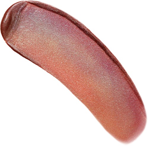 A smooth, elongated makeup brush with a rounded tip and red handle.