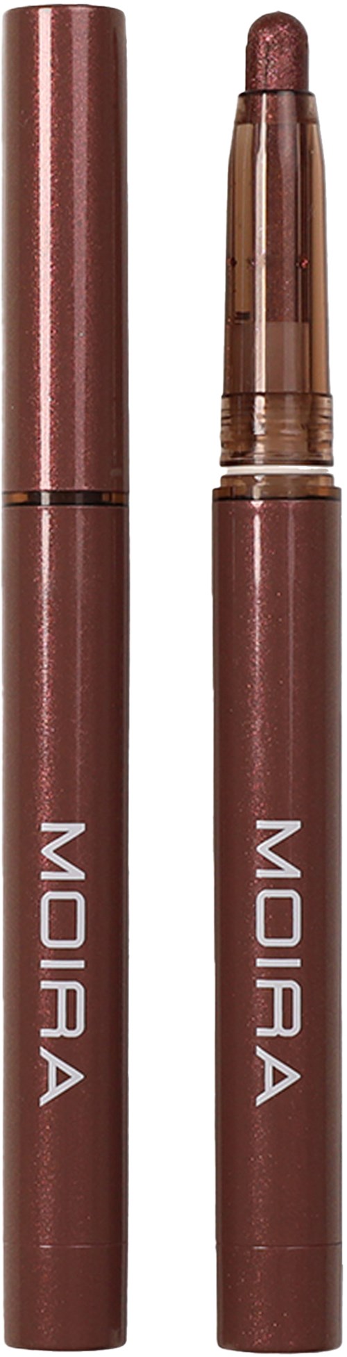 Two brown lip gloss sticks, one with cap on and one open showing the brush.