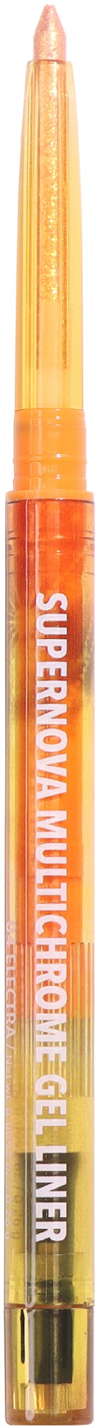 A yellow-orange highlighter pen with clear cap and white text on the body.
