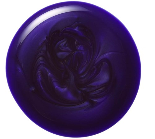 A dark purple marble with swirl patterns and a glossy surface.