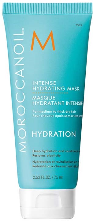 Sininen putki Moroccanoil Intense Hydrating Mask, sopivan kuivalle, paksummalle hiukselle. Korosta kosteutta ja elastisuutta.