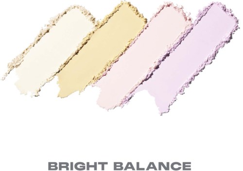 Fire pastellfargede prøver: krem, beige, rosa, lavendel. Overtekst sier Bright Balance.