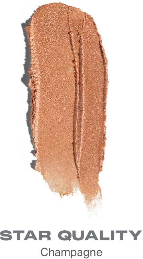 En provbit av beige make-up eller kosmetikprodukt med texten star quality champagne längst ner.