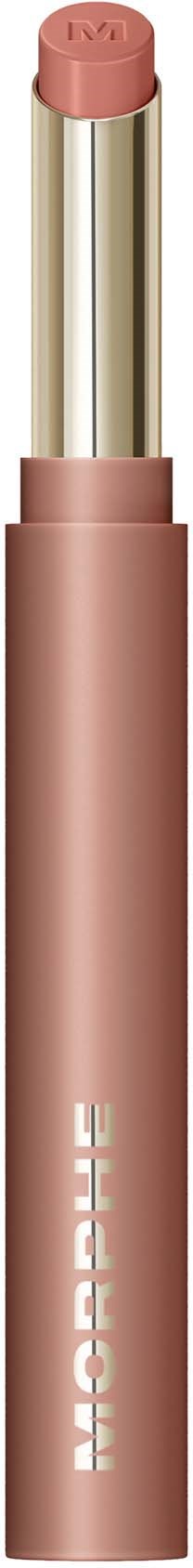 En beige läppstift med guldkant och rosa rör, märkt "NICOPHRE".