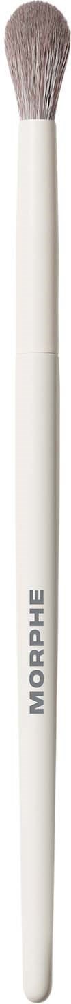 A white makeup brush with soft bristles and the brand name Morphé written on the handle.