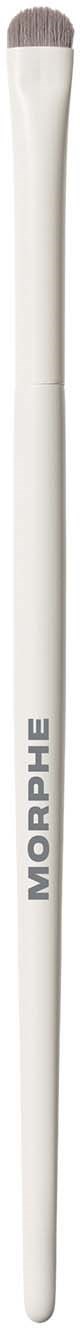 A white makeup brush with the word MORPHE written on it, set against a black background.