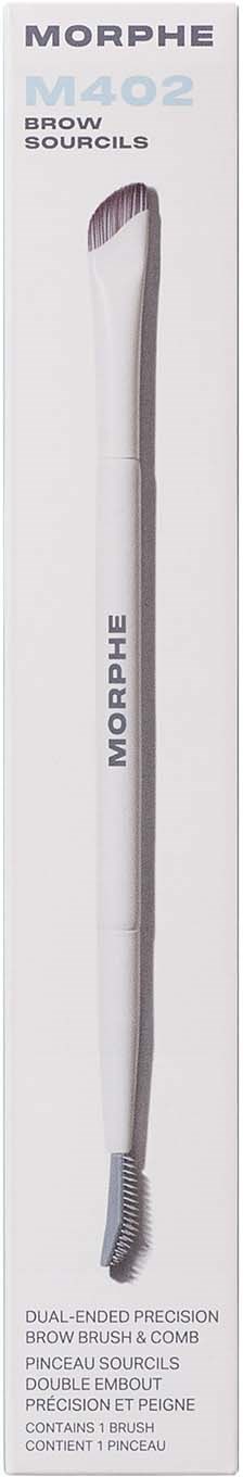 Ett paket Morphe ögonbrynsborstar, långt och vitt, med dubbelsidig design för noggrann formning.
