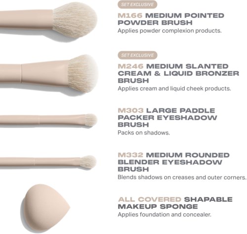 Morphe Oat Latte 5-Piece Face & Eye Brush Set