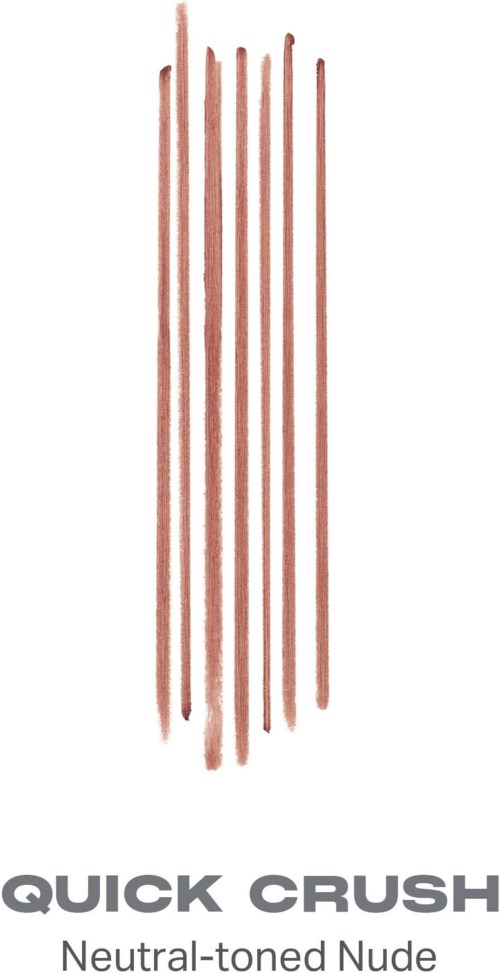 En vertikal stapel av bruna pinnar med texten QUICK CRUSH och Neutral-toned Nude nedanför.