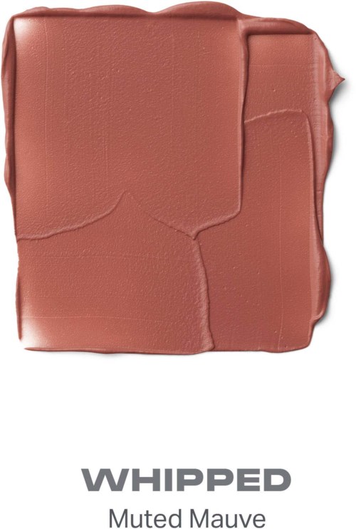 En prov på matt, slät men sprucken mauve-läppfärg.