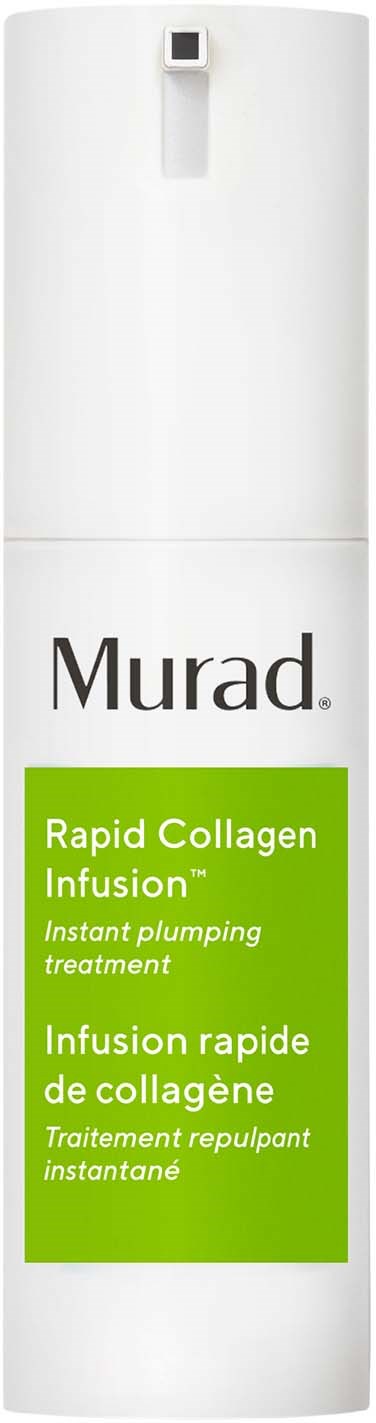 Een witte sprayfles met label 'Murad Rapid Collagen Infusion', voor huidbehandeling.