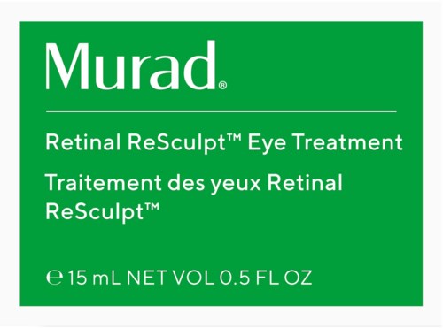 Grünes Etikett für Murad Retinal ReSculpt Eye Treatment, 15 mL. Text auf Englisch und Französisch.