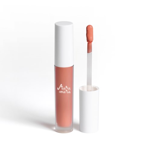 Lip gloss with a white cap, light pink color, and label that says "Muru Muru."