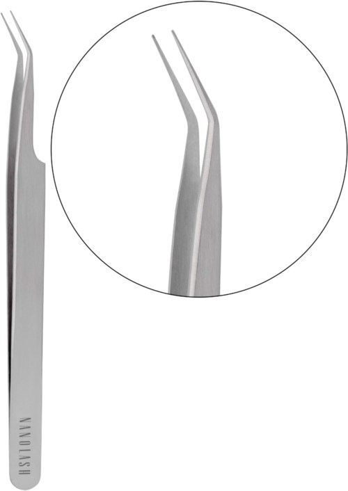 Medical tweezers with a pointed tip, used for precise handling of small objects or tissues.