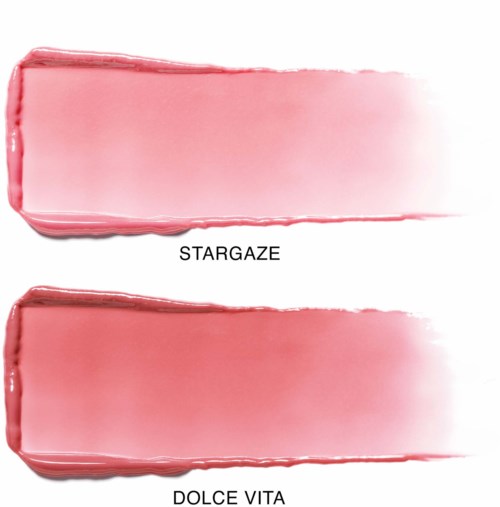 To leppefargestubber merket Stardaze og Dolce Vita, viser ulike nyanser av rosa.
