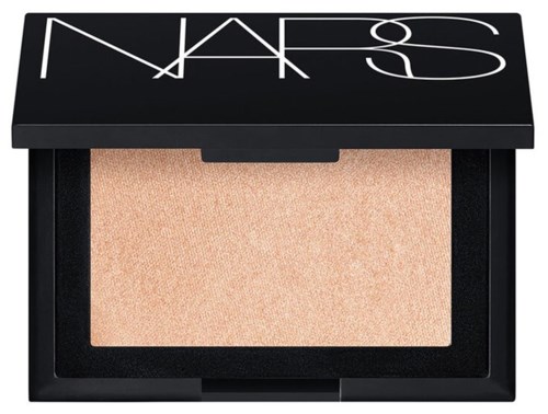 Kompatibel makeuppalett med beige puder inuti och svart lock med vit NARS-logga.