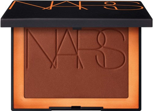 A compact NARS blush compact with a large engraved NARS logo on the blush surface.