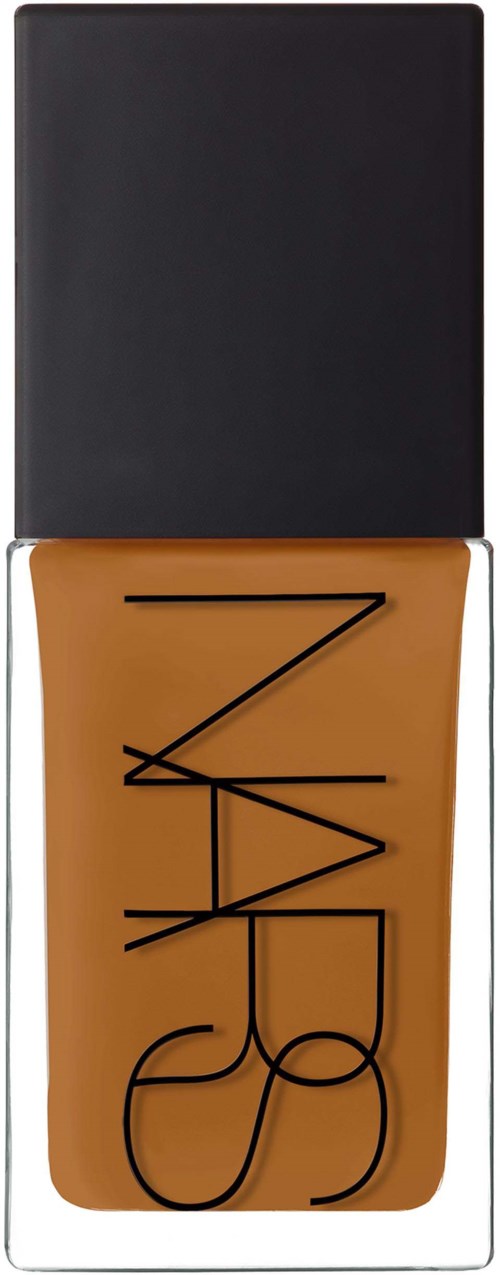 NARS liquid foundation in a beige bottle with a black cap and bold black text on the front.