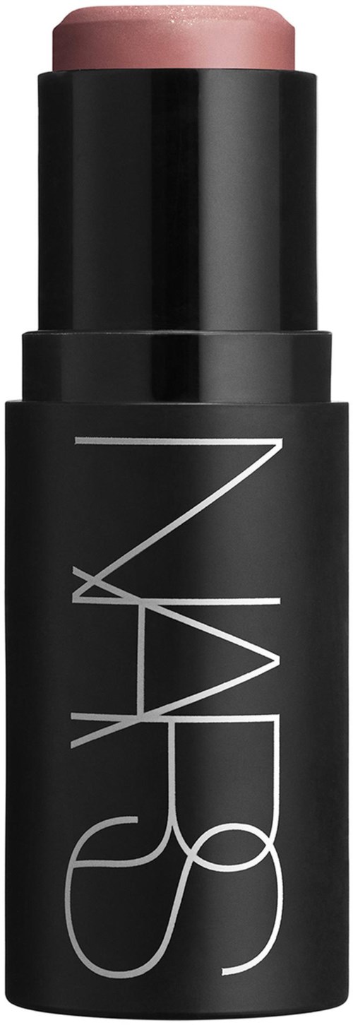NARS lipstick in a black tube with white logo. Light pink lipstick visible at the top.
