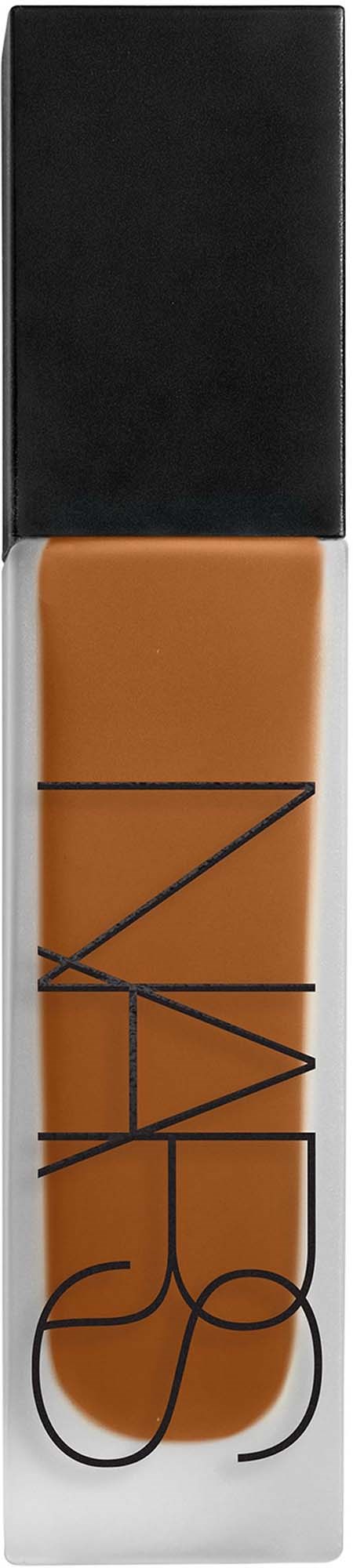 NARS liquid foundation bottle with black cap and orange-tan color.
