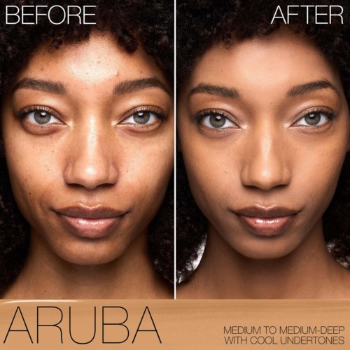 Comparison showing clearer, smoother skin in the after photo, with fewer spots and more even tone.