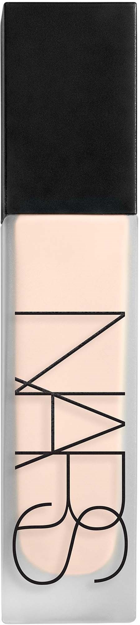 A rectangular bottle with a black cap and light-colored liquid inside. The brand logo is printed on the front.