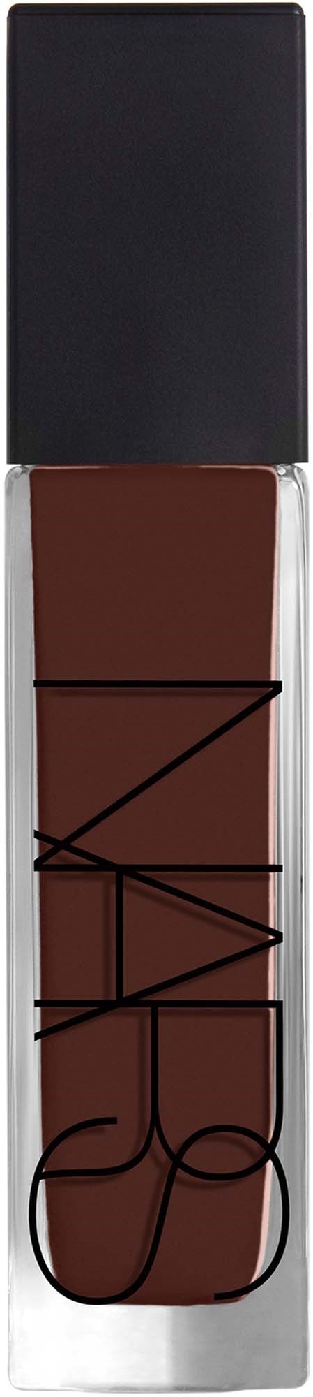 NARS liquid lipstick in a brown shade with a black cap and transparent tube.