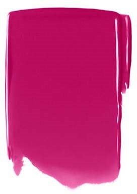 En klar rosa färgstreak på en vit bakgrund, med ojämna kanter och tjock textur.