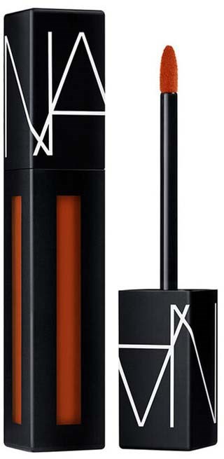 Lip gloss with black packaging and white logo, with the applicator next to the box.