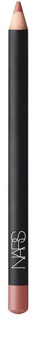 A black pencil with a pink eraser, labeled 'NARS', standing vertically against a black background.