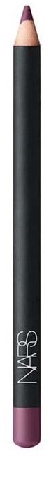 A round lip pencil with a pink tip and a black body, labeled NASA. The pencil end has a darker shade.