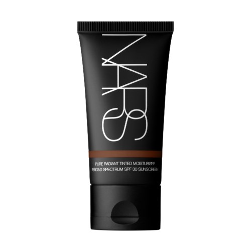 A black tube container with white NARS logo, brown strip, and product description for tinted moisturizer with SPF 30.