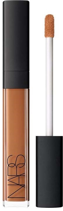 A lip gloss container with a black cap and a wand applicator. The gloss is a brownish shade.