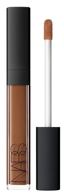 A NARS concealer with a wand applicator and a black cap, showing the liquid inside.