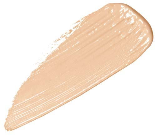 A beige or light tan makeup foundation smear with brushed texture and streaks.