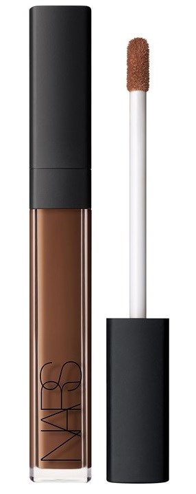 A liquid brow product with a brush applicator, labeled NARS, with a black cap and transparent container.